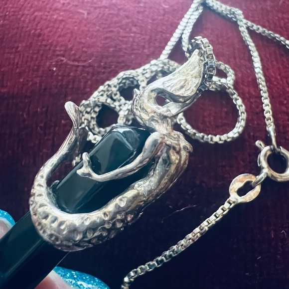 Mermaid Sterling silver/ black stone - Picture 2 of 9